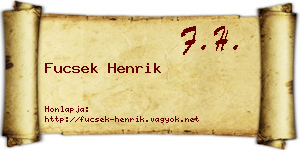 Fucsek Henrik névjegykártya